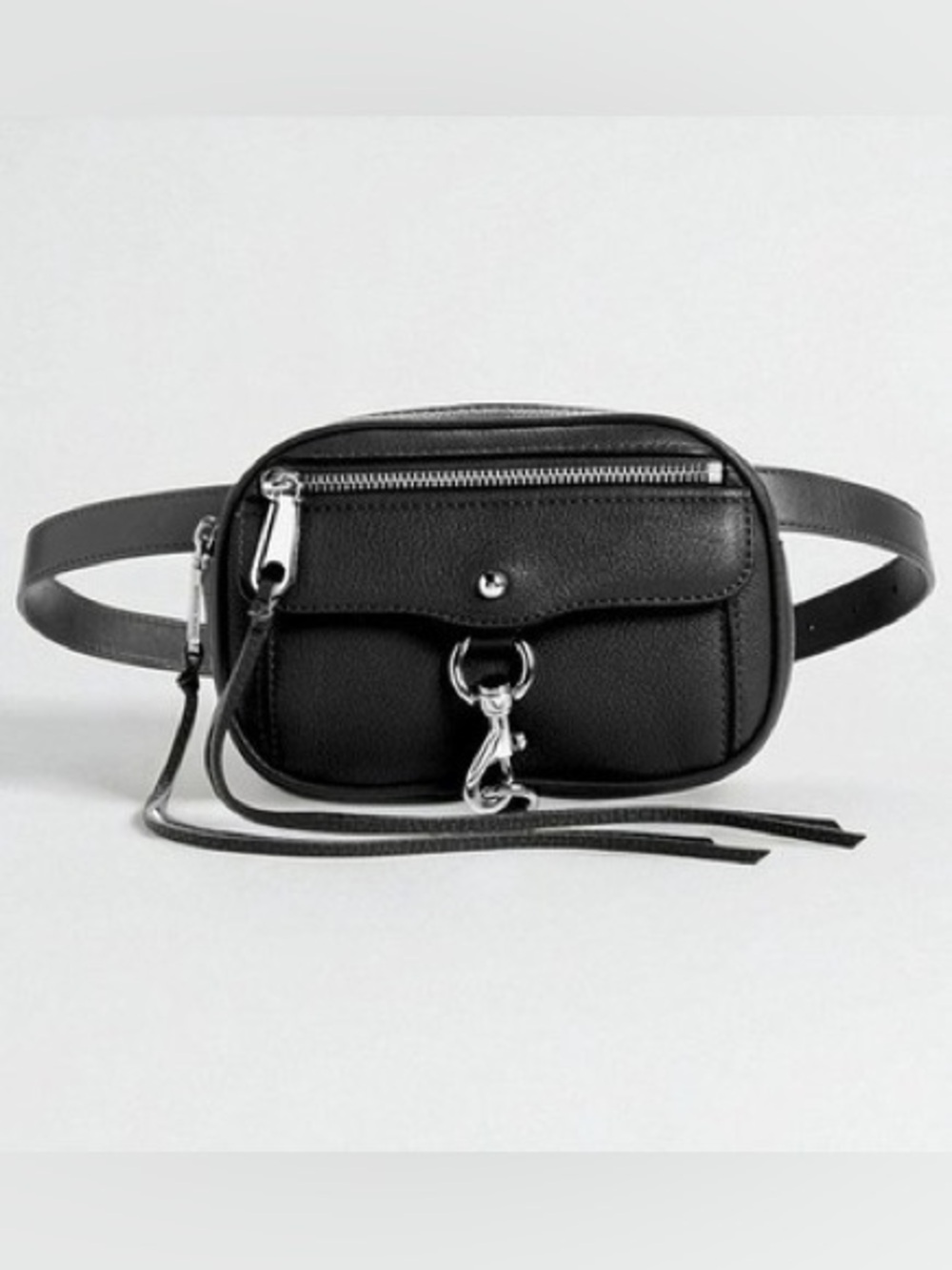 Rebecca Minkoff Belt Bag Black Pebbled Leather – Crossbody Waist Bag